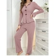 thumbnail image 5 of Fall/Winter Women's Collarless Butterfly Knot Fashion Sexy Homewear Set, 5 of 7