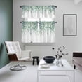 thumbnail image 4 of Teal Eucalyptus Leaves Kitchen Curtains Sets for Windows 36 Inch Length, Spring Floral Summer Botanical Rod Pocket Window Treatments Tier Curtains and Valances Set for Bedroom/Bathroom, 4 of 8