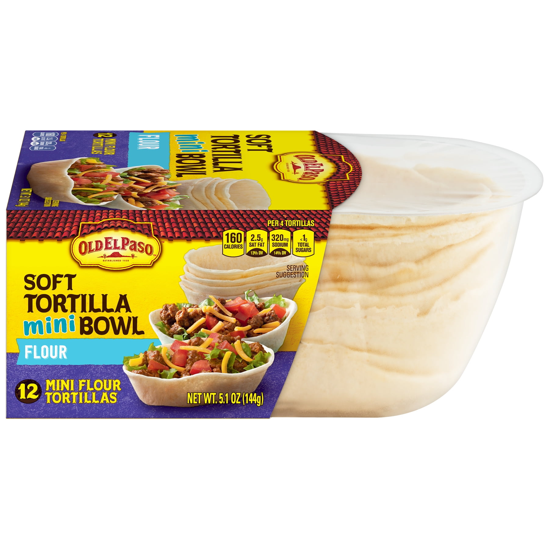 Old El Paso Mini Soft Taco Boats Shells, 12 Ct, 5.1 oz