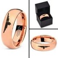 thumbnail image 4 of Tungsten Hawk Flying Eagle Bird Nest Band Ring 7mm Men Women Comfort Fit 18k Rose Gold Dome Polished, 4 of 4