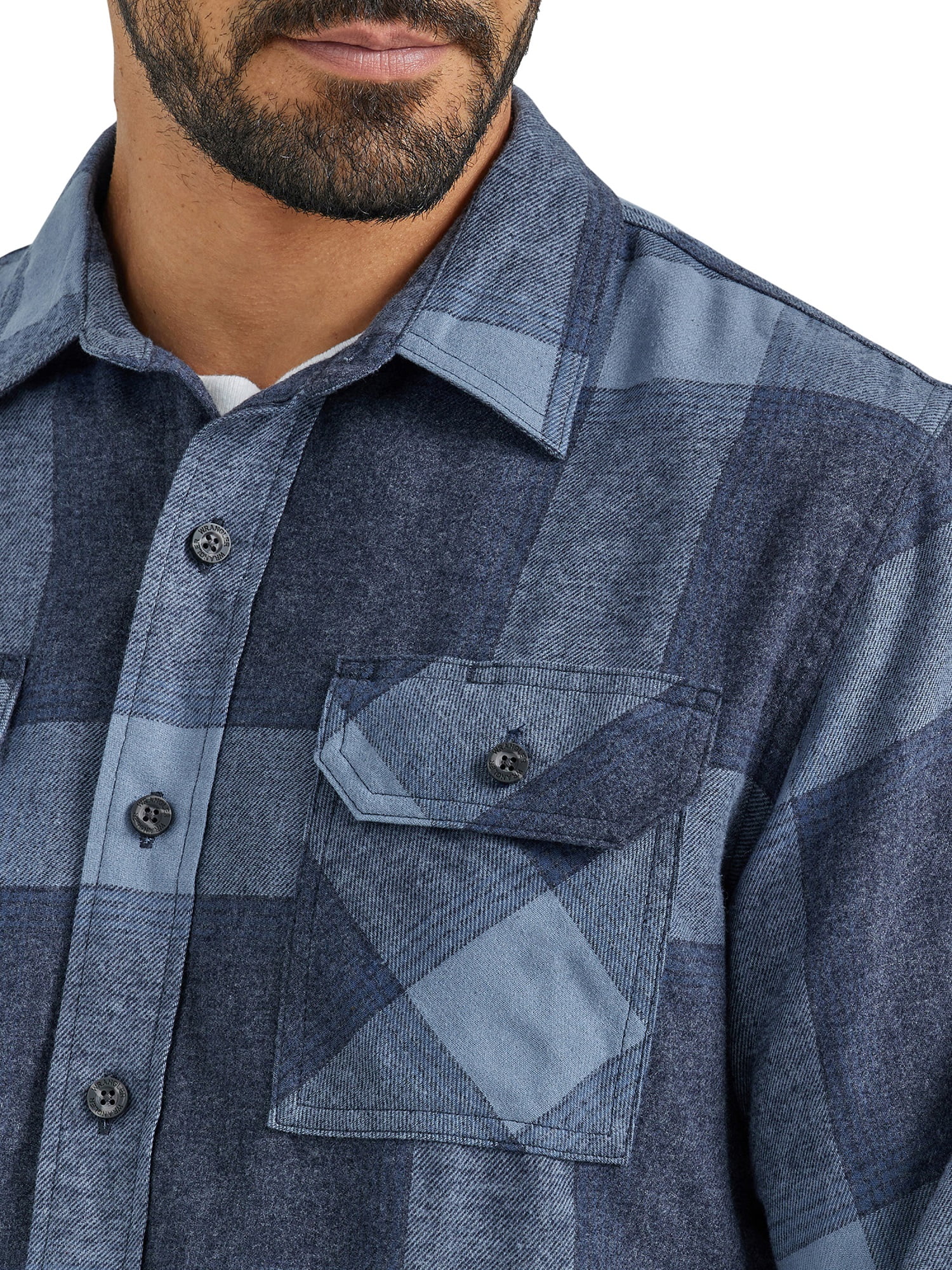 Wrangler® Men's and Big Men's Relaxed Fit Long Sleeve Flannel, Size S-5XL