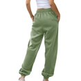 thumbnail image 4 of BUIgtTklOP No Boundaries Pants for Women Clearance Women's Casual Solid Elastic Waist Trousers Long Straight Pants, 4 of 6