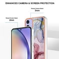 thumbnail image 2 of Designed for Samsung Galaxy A15 Marble Case, Ultra Thin Girls Women Plating Marble Designed Flexible Soft TPU IMD Marble Protective Case Cover for Samsung Galaxy A15 - Rose, 2 of 6