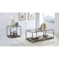 thumbnail image 2 of 24" X 24" X 24" Black/Gold Smoky Glass Metal Wood Veneer (Paper) End Table, 2 of 3
