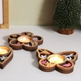 thumbnail image 4 of Butterfly-Shaped Wooden Candle Holder, 3D Carvings Wood Tea Light Holder Home Table Decor Wood Candlesticks Holders Valentine's Day Wedding Birthday Gift(Butterfly), 4 of 7