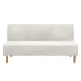 thumbnail image 2 of Eurhowing Elastic Sofa Cover, Plush Stretchable Futon Slipcover for Armless Sofa Bed, Soft Velvet Furniture Protector, Ivory White, 2 of 9
