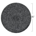 thumbnail image 2 of 15 in Round Woven Vinyl Placemats Set of 4, Modern Non-Slip Insulation Placemat Washable Table Mats for Dining Table, Braided Cotton Place Mats for Kitchen Dining Table Holiday Party – Black, 2 of 7