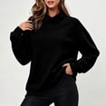 thumbnail image 4 of Horkkom Mock Neck Sweatshirt Solid Color Casual Long Sleeve Tops Oversized Pullover Fall Sweatshirt XXL, 4 of 6