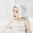 thumbnail image 3 of GOOHOCHY 1 gorro de encaje para bebé, protector solar, gorro de encaje para niña, gorro para el sol con ojales de encaje para bebé (blanco), 3 of 8