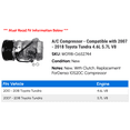 thumbnail image 2 of A/C Compressor - 10S20C - Compatible with 2007 - 2018 Toyota Tundra 4.6L 5.7L V8 2008 2009 2010 2011 2012 2013 2014 2015 2016 2017, 2 of 2