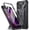 Metallic Gun Metal, variant on Poetic Compatible with iPhone 13 Case, Spartan Series Cell Phone Case for iPhone13 (6.1 in, 2021) Full Body Rugged Premium Leather Texture Shockproof Protective Cover with Kickstand, Metallic Orange