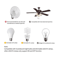 thumbnail image 4 of Universal Ceiling Fan Remote, 3 Speed Ceiling Fan & Light Dimmer Control for 53T 11T 35T HD5 UC7030T UC9050T Remote,1 x 53T Universal Ceiling Fan Remote,White, 4 of 8
