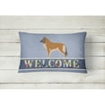 thumbnail image 2 of Caroline's Treasures BB8303PW1216 Belgian Tervuren Welcome Canvas Fabric Decorative Pillow, Blue, 12H x16W, multicolor, 2 of 3