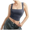 thumbnail image 4 of Women Sexy Square Neck Tank Top Summer Going Out Basic Shirt, 4 of 7
