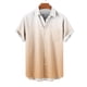 thumbnail image 4 of Mens Casual de Manga Corta Botón Abajo Camisas Gira Cuello Gradación Blusa de Impresión, Suelto Ajuste Poliéster Camisa de Verano, Lavado a Mano Casual, 4 of 6