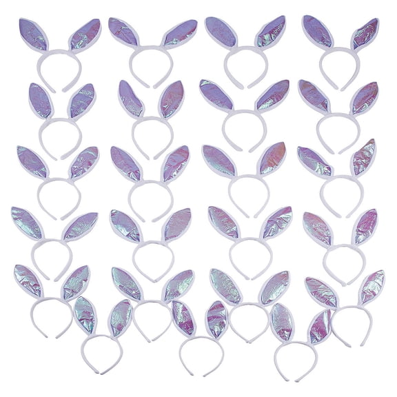 Fun Express Easter Bunny Plastic Fashion Headband in Irridescent, Multicolor, 50