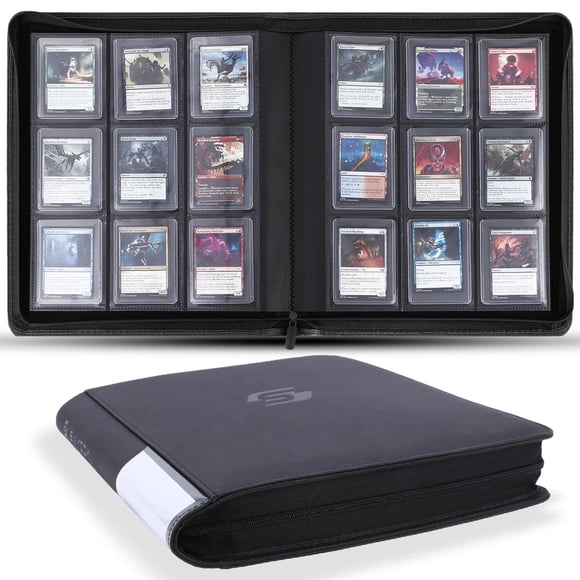 Carpeta para cartas Snewkcdy Top Loader para 360 cartas de cuero PU