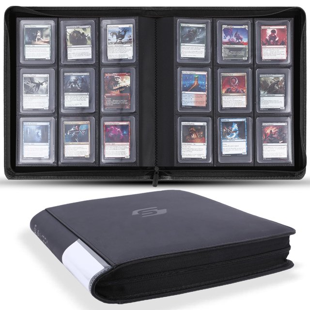 Carpeta para cartas Snewkcdy Top Loader para 360 cartas de cuero PU