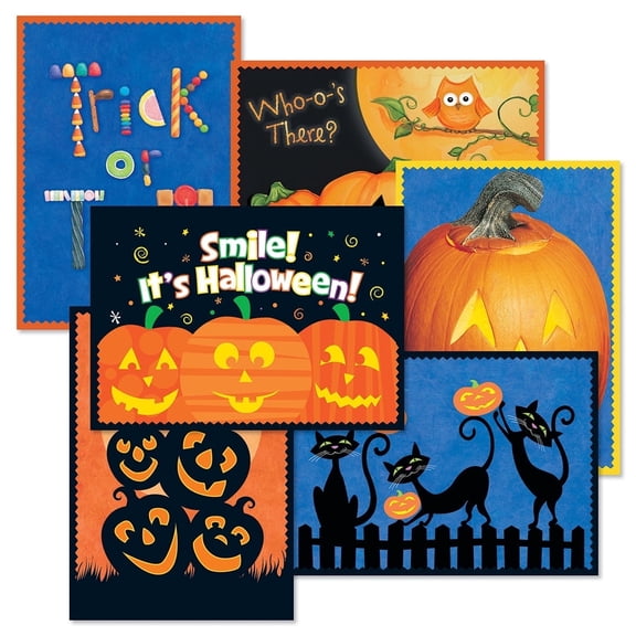 Current Halloween Brights Greeting Card Set - 12 Large 5 x 7 Inch Cards