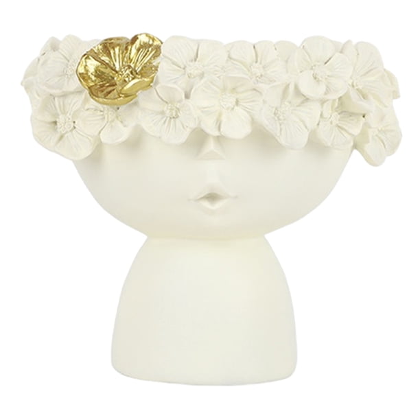 Florero decorativo Sunnimix escultura de resina Beige