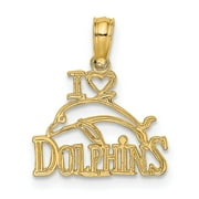KAZI LUXURY 14K I HEART DOLPHINS w/ Dolphin Charm