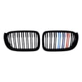 thumbnail image 3 of Astra Depot Gloss Black M-Color Dual Slat Front Kidney Grille Grill For BMW X3 F25 X4 F26 LCI 2014-2017 51117338571 51117338572, 3 of 8