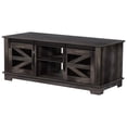 thumbnail image 2 of Anvazise Coffee Table, Barn Style Coffee Table with Storage, Center Table with Mesh Barn Door and Adjustable Shelf, Living Room Table, Dark Brown, 2 of 13