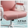 thumbnail image 6 of Ninecer Pink Desk Chair, High Back Leather Executive Office Chair for Girl and Women, Adjustable Height Computer Desk Chairs with Wheels and Arms, 6 of 7