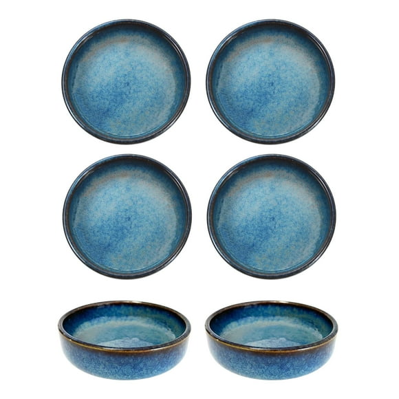 Colias Wing 3.5 Inch Vintage Style Kiln Glazed Ceramic Side Dishes Korean Bowls Seasoning Dishes Soy Dipping Sauce Dishes-Set of 6