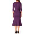 thumbnail image 3 of INSPIRE CHIC Women's Vintage Bodycon Fishtail 3/4 Sleeve Work Cocktail Dresses, 3 of 5