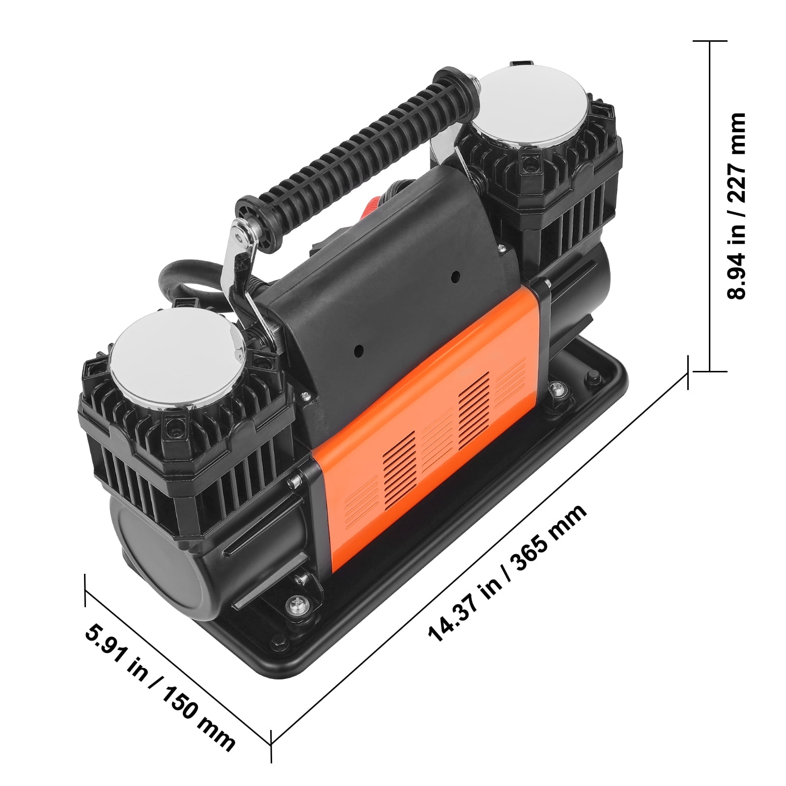 VEVOR 10.6 CFM Heavy Duty Air Compressor, 30s Fast Inflation | Dual-Cylinder Portable Tire Inflator, 12V 150PSI Offroad Air Pump with Adapters for Trucks Car SUV 4 x 4 Vehicle RV