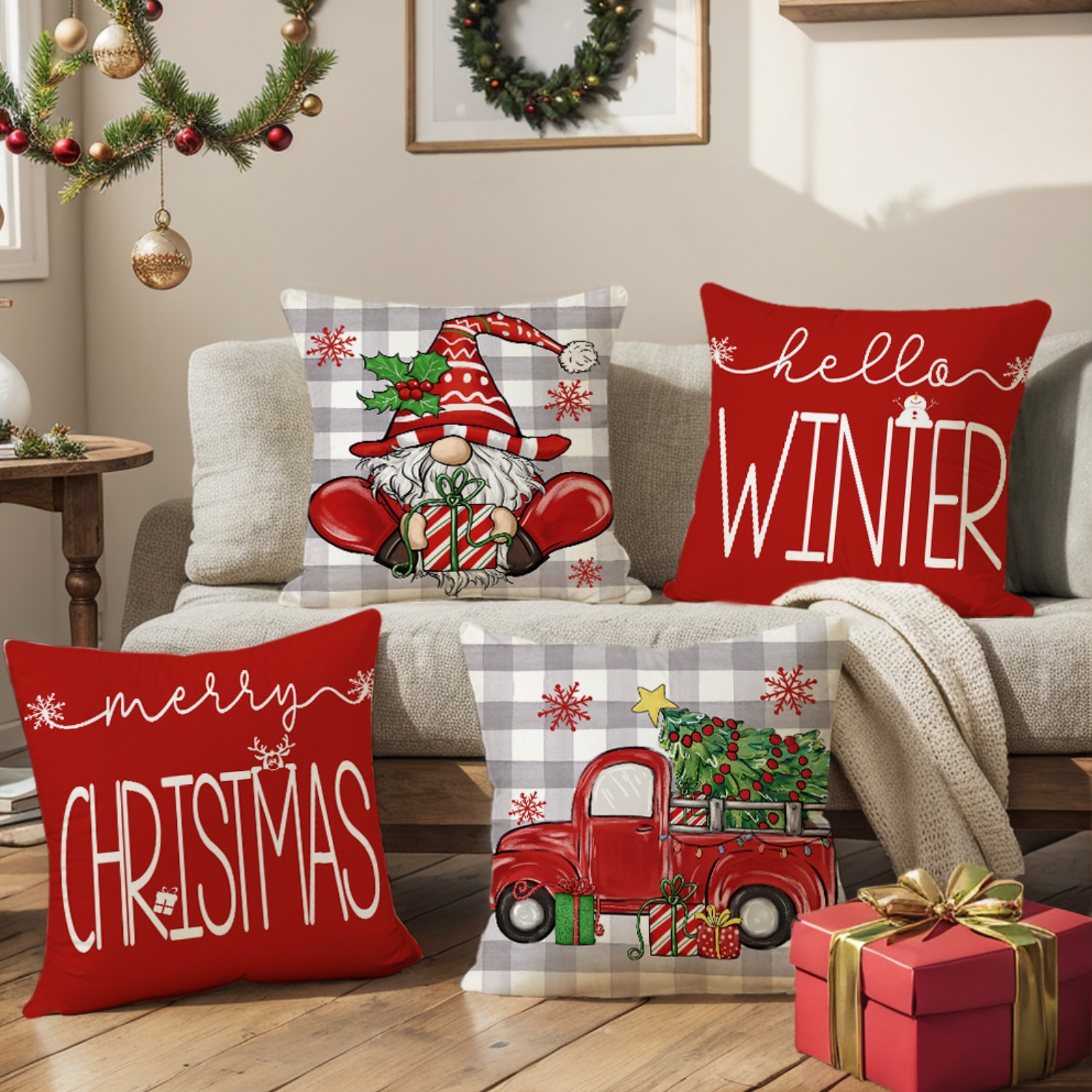 BN-LINK Christmas Pillow Covers Set of 4 photo 5