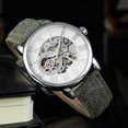 thumbnail image 2 of FORSINING Reloj de pulsera masculino con correa de tela impermeable mecánica ahuecada (blanco), 2 of 3