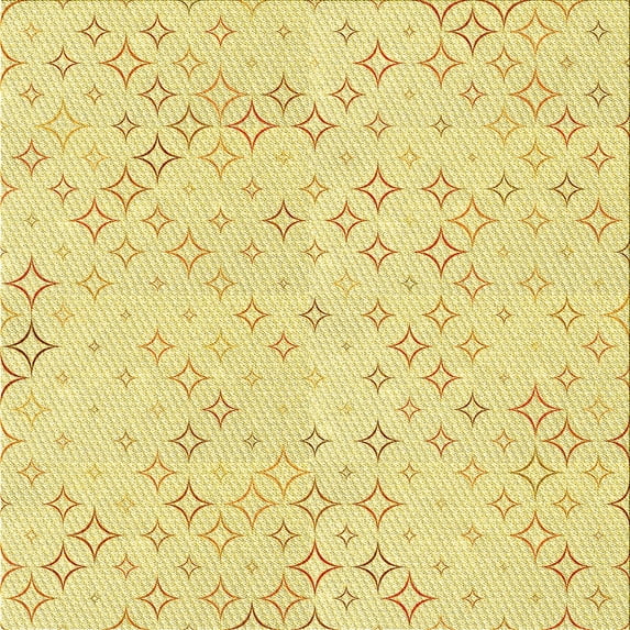 Ahgly Company Machine Washable Indoor Square Transitional Yellow Area Rugs, 8' Square