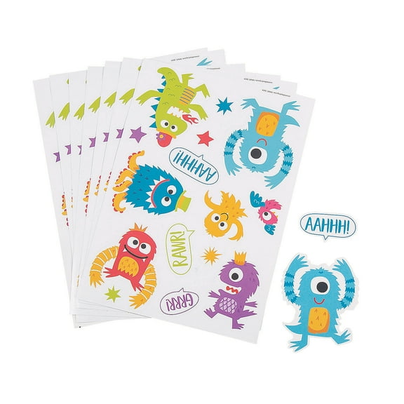 Cute Monster Sticker Sheet - Stationery - 24 Pieces