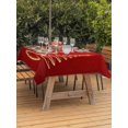 thumbnail image 2 of Outdoor Tablecloth with Umbrella Hole and Zipper, Christmas Shinny Tree Rectangle Table Cloth 60x102 Inch Waterproof Tablecloth, Xmas Light Stars Abstract Red Picnic Table Cover for Patio Camping, 2 of 7