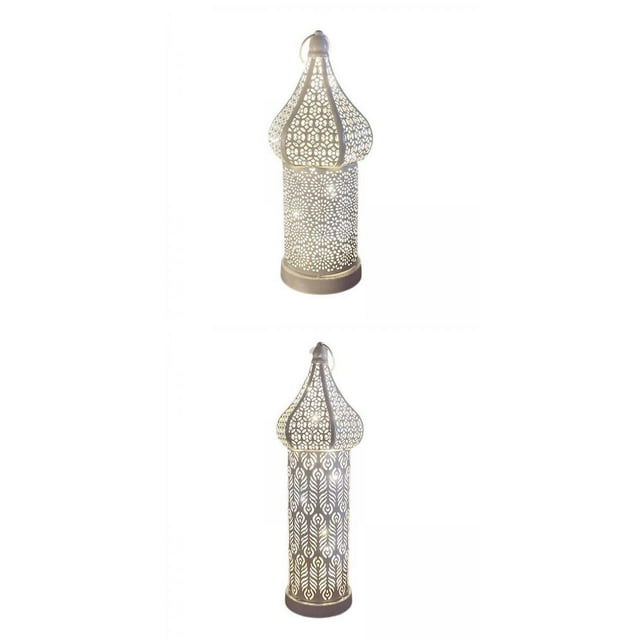 2x farol marroquí accesorios de lámpara de escritorio de hierro ligero para