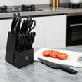 thumbnail image 5 of NULAS Knife Set, 15-Piece Kitchen Knife Set with Block, Self-Sharpening, Dishwasher Safe Knives & Anti-Slip Handles (Black), 5 of 8