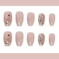 thumbnail image 4 of Press On Nails, Medium Square Glitter French False Nails With Artificial Gem Design, Reusable Glossy Fake Nails For Women, 4 of 4