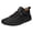 Black, variant on Men Orthopedic Sneakers Leather Comfortable High Top Walking Shoes Soft Comfortable Arch Support Boots Brown Size 9