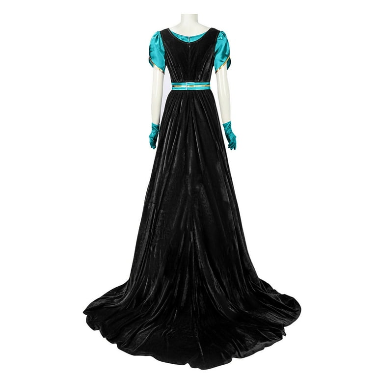 Ctreela Regency Dresses for Women Vintage Victorian Costume Dress Empire Waist Long Tea Party Ball Gown with Gloves, Women's, Size: Small, Green