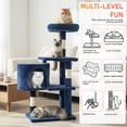 thumbnail image 3 of BestPet Cat Tree 37" Tall Cat Tower Kitten with Scratching Posts and Perches Indoor Activity Center for Cats (Navy Blue), 3 of 7