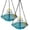 Blue*2#3, variant on Solar Cascade Hanging Bird Bath Fountain, Outdoor Hanging Bird Bath with Solar Fountain, Large Humming Birds Baths Fountains, with Solars Pump & Glass Bowl, for Outdoor, Gardens(Blue)