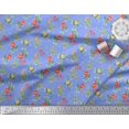 thumbnail image 3 of Soimoi Blue Cotton Duck Fabric Leaves & Peony Floral Print Fabric by the Yard 42 Inch Wide, 3 of 3