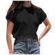thumbnail image 3 of Top marrón,Blusa informal de manga corta para mujer, cuello redondo, poliéster, largo regular, ideal para uso en casa y oficina, sopatenor, 3 of 9