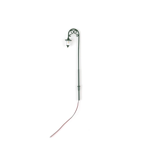 Cateissary Modelo de lámpara de vía férrea, poste de luz LED de Metal, patio de recreo para jardín, pista de luz en miniatura, artesanías, accesorios Artesanía Verde (blanco cálido) Cateissary HA066593-04