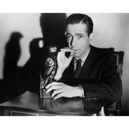 The Maltese Falcon Humphrey Bogart iconic smoking cigarette holding falcon 24X36 Poster
