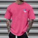 thumbnail image 2 of Camisetas de Cuello de la Tripulación de los Hombres de Poliéster Impreso en Seco Rápido, Cuello Redondo de Corte 3D para Gimnasio, Carrera, Ciclismo Y Ocasional, 2 of 4