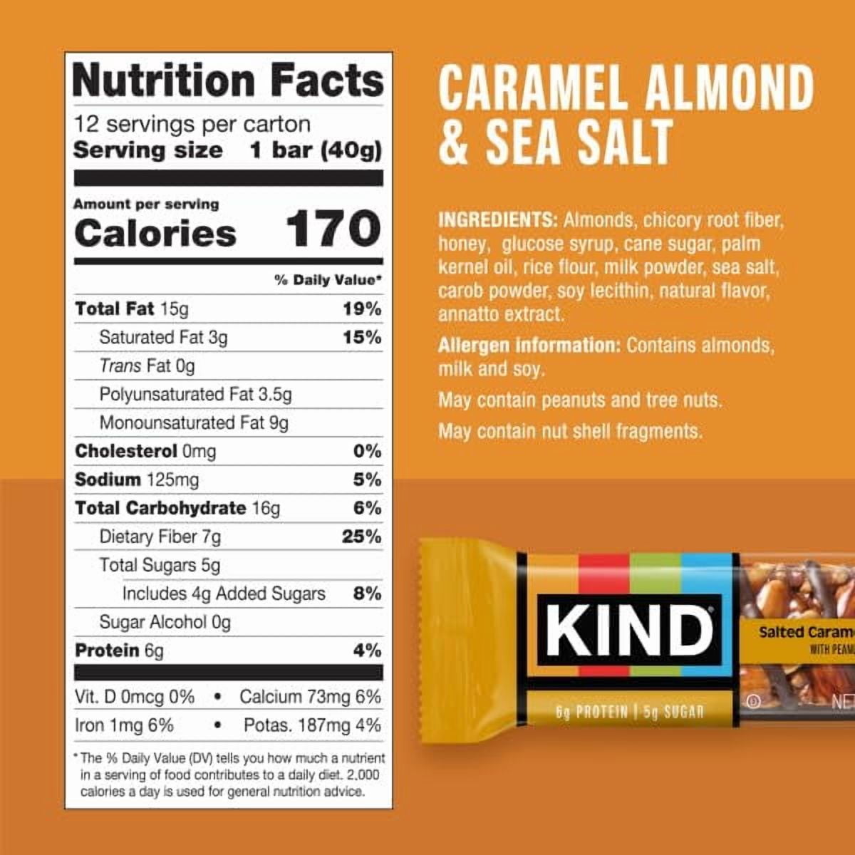 (Pack of 6) KIND Bar Caramel Almond Sea Salt 8.4 Oz