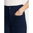 thumbnail image 2 of Time and Tru Women's Ponte Knit Patch Pocket Pants, 28" Inseam, Sizes 0-20, 2 of 6